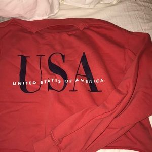 Brandy Melville Cropped USA Sweatshirt